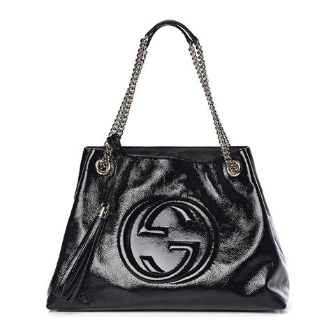 gucci patent soho bag